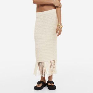 H&M crochet-look midi skirt NWT